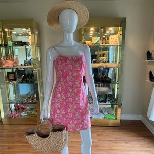Pink & Green Floral LillyPulitzer Strap Resort Summer Dress